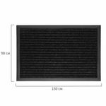 Коврик придверный 90х150 см, ЧЕРНЫЙ, влаго-грязезащитный, 450 г/м2, ребристый, PRIMILA EXTRA, 701031