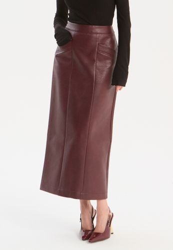 Фактурная юбка миди из экокожи