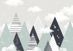 Комплект фотообои и три фона