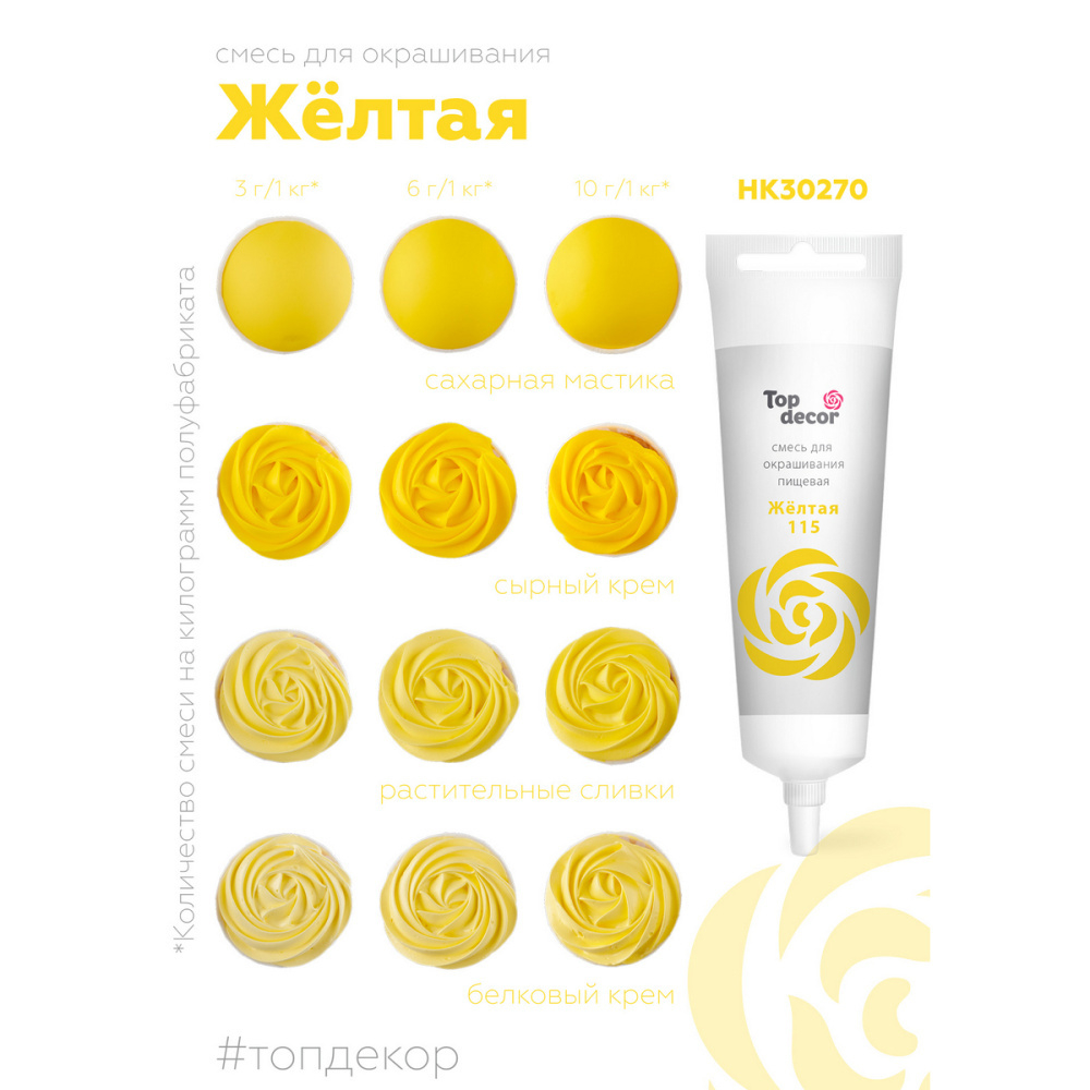 Пищевой краситель гелевый "Жёлтый" 100 г