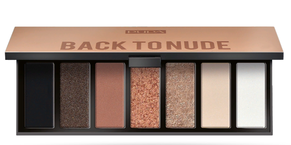 Pupa Палетка теней для век Make Up Stories Compact, 7 оттенков с разным финищем, тон №001, 13,3 гр