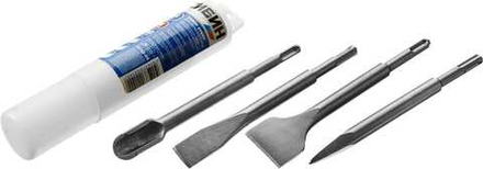 Набор зубил для перфораторов Сибин (SDS-Plus, 200 мм, 4 шт)