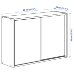 Шкаф с раздвижными дверями - IKEA IVAR/ИВАР ИКЕА, 60х30х80 см, под беленый дуб