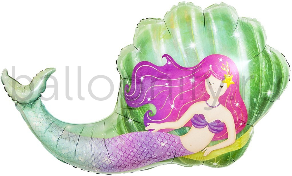 Шар (35''/89 см) Фигура, Морская Русалочка, 1 шт.