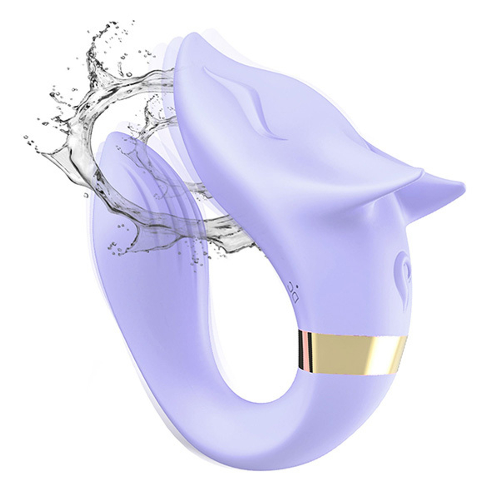 Сиреневый вибромассажер для пар с пультом ДУ Silicone Toys Fox Lilac USK-GZ01