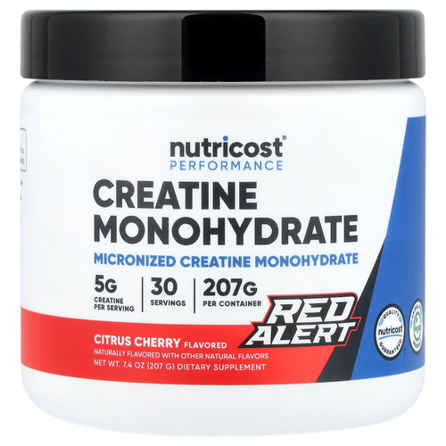 Nutricost, Performance, моногидрат креатина, Red Alert, цитрус и вишня, 207 г (7,4 унции)