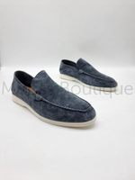 Men's suede loafers Loro Piana (Loro Piana) graphite color. Size range 46 - 48.