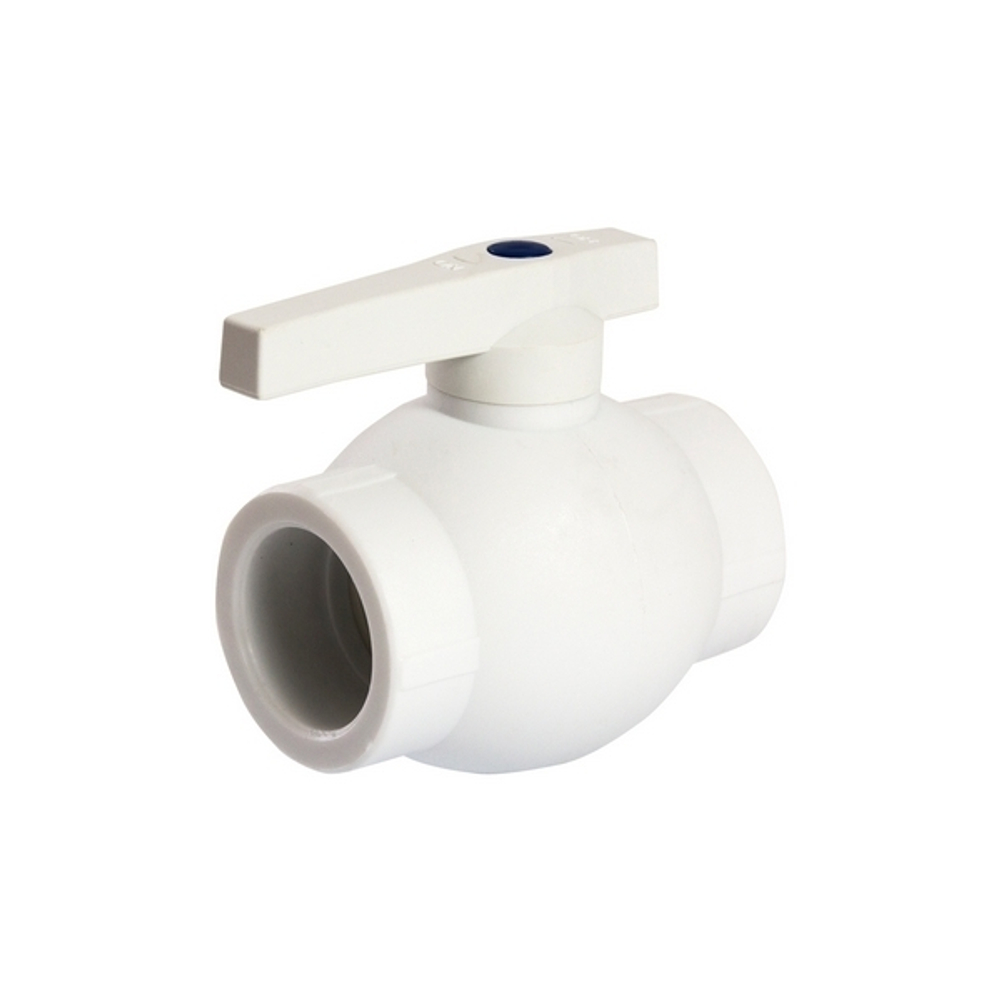 Кран шар 40 ручка PP-R EVER® plast БЕЛЫЙ (Россия)