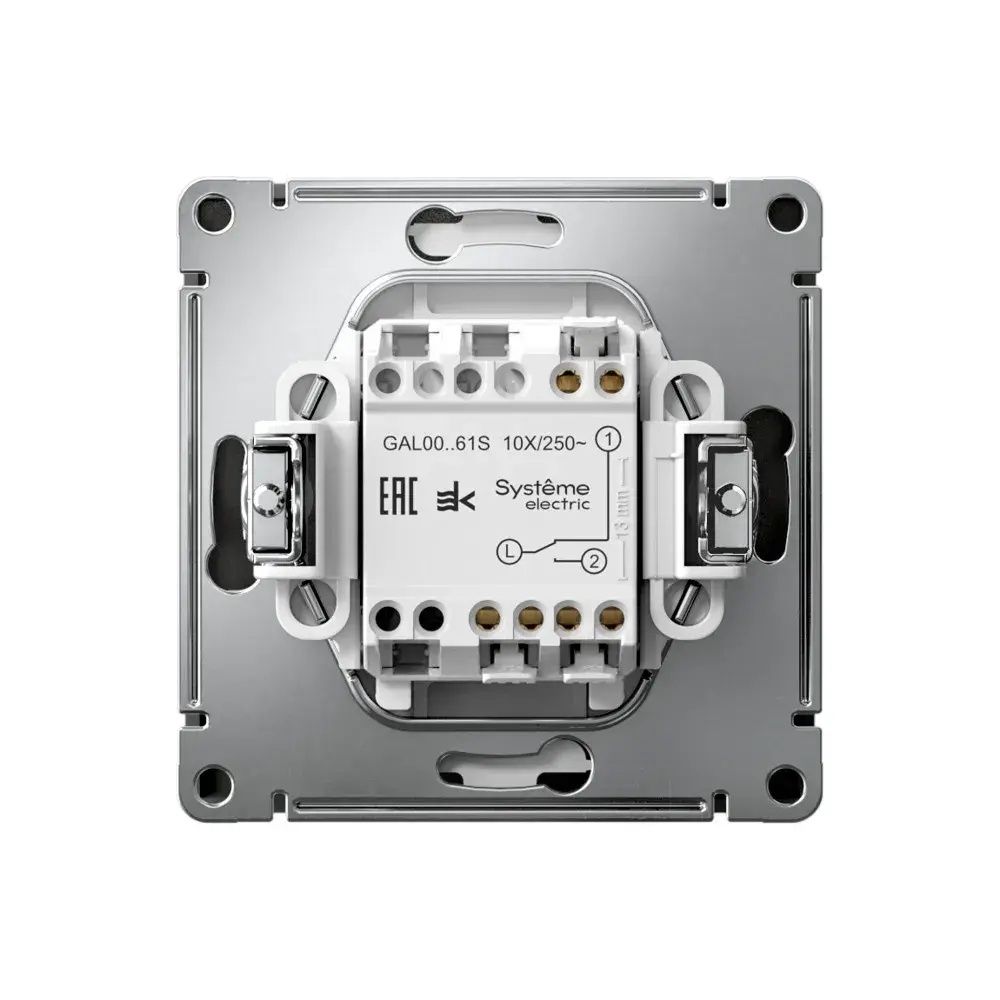 ARTGALLERY 1-клавишный ПЕРЕКЛЮЧАТЕЛЬ, 10АХ, механизм, быстрозажим. клем., БАЗАЛЬТ