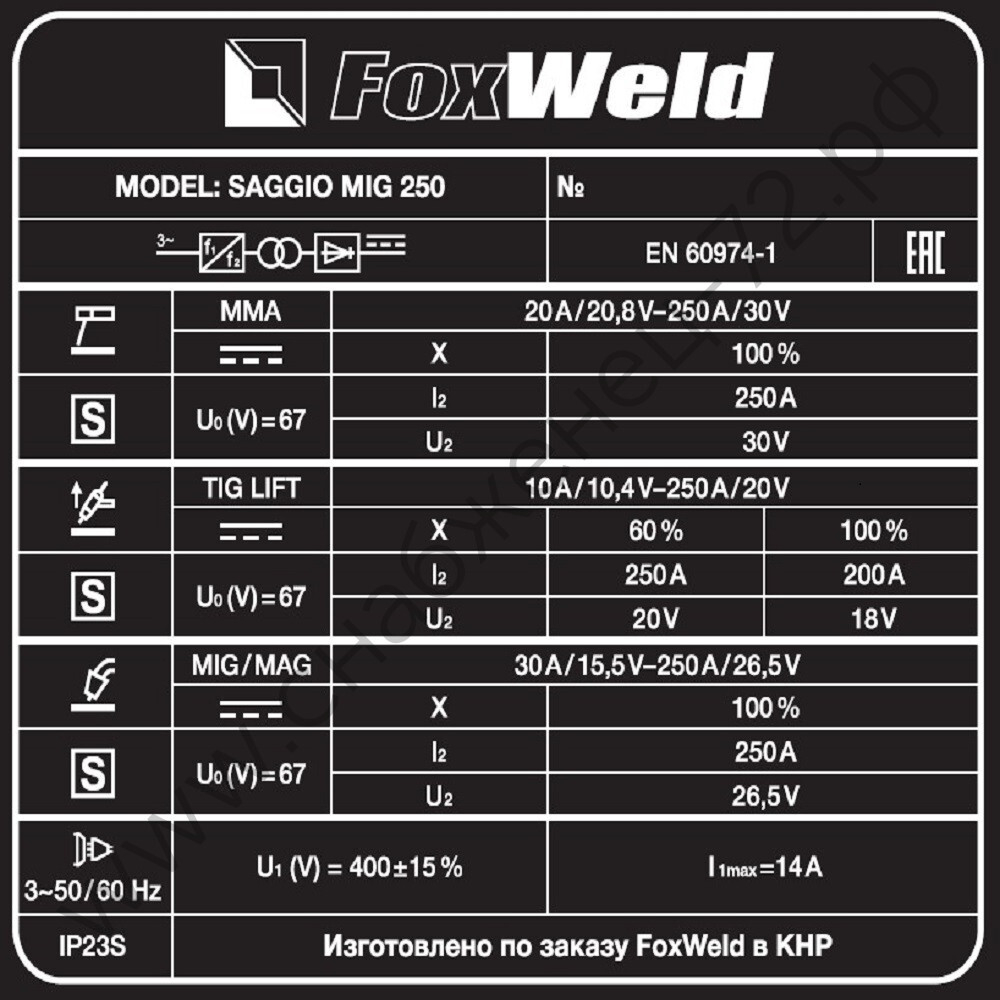 Сварочный полуавтомат Saggio Mig 250