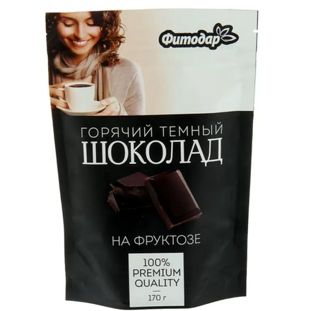 Горячий темный шоколад Фитодар на фруктозе 170 гр