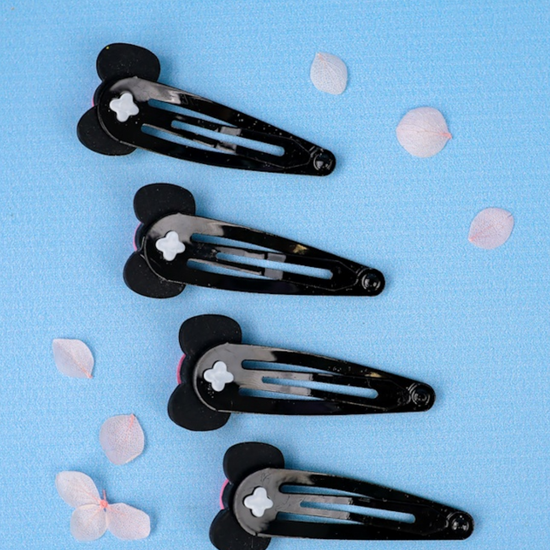 Заколка-хлопушка My Melody Куро с бантиком