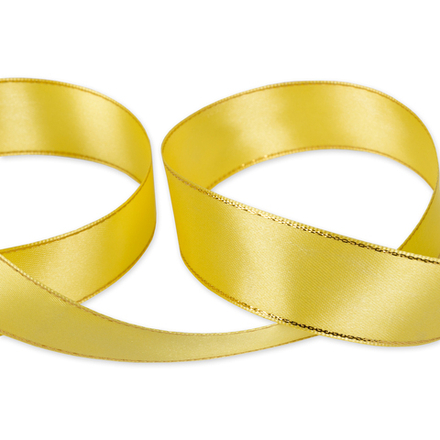 Лента атласная 25 мм "Gamma" AL-25M двухстор. с металл. нитью, цвет 015 под золото
