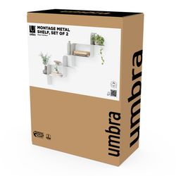 Набор металлических настенных полок Montage, 2 шт., белый