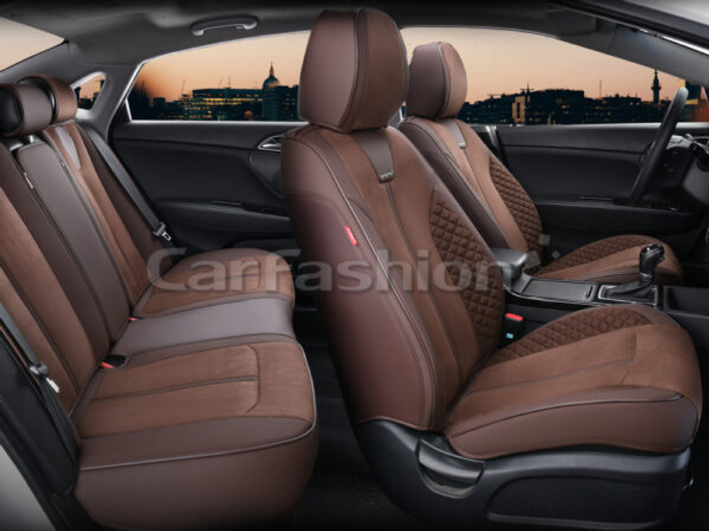 Чехлы на сидения CarFashion каркас 5D«MARSHAL PLUS» 27286 -Экокожа кофе/кофе/кофе