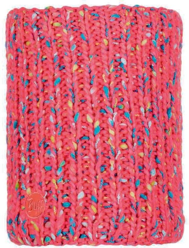 Шарф-труба вязаный с флисом Buff Neckwarmer Knitted Polar Yssik Pink Fluor Фото 1