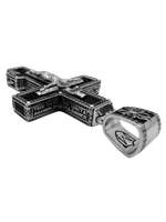 Крест деревянный с элементами серебра "Спаси и Сохрани"