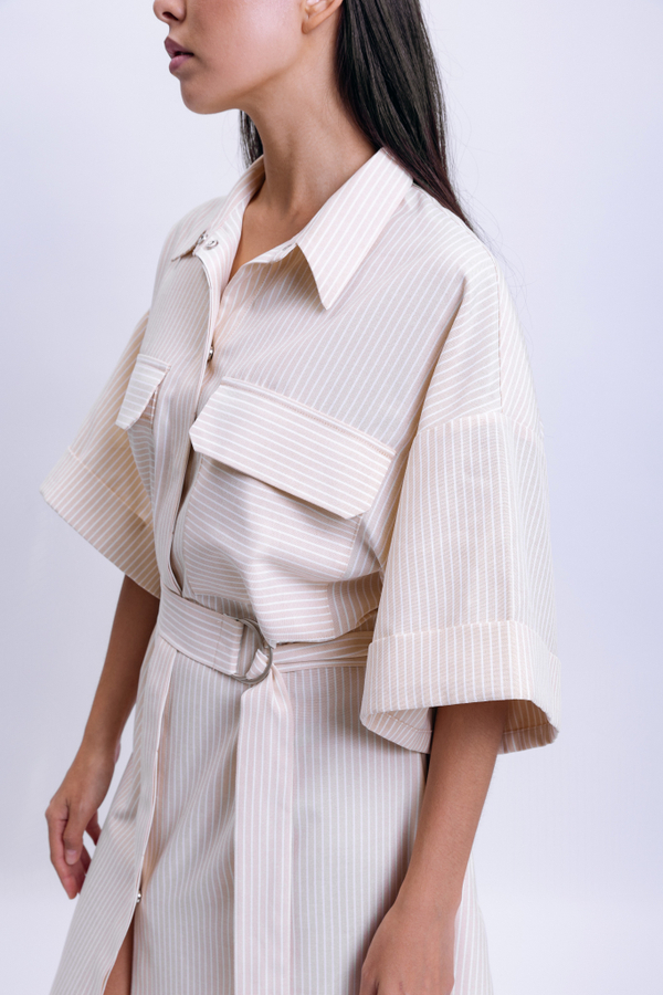 Платье-рубашка с коротким рукавом