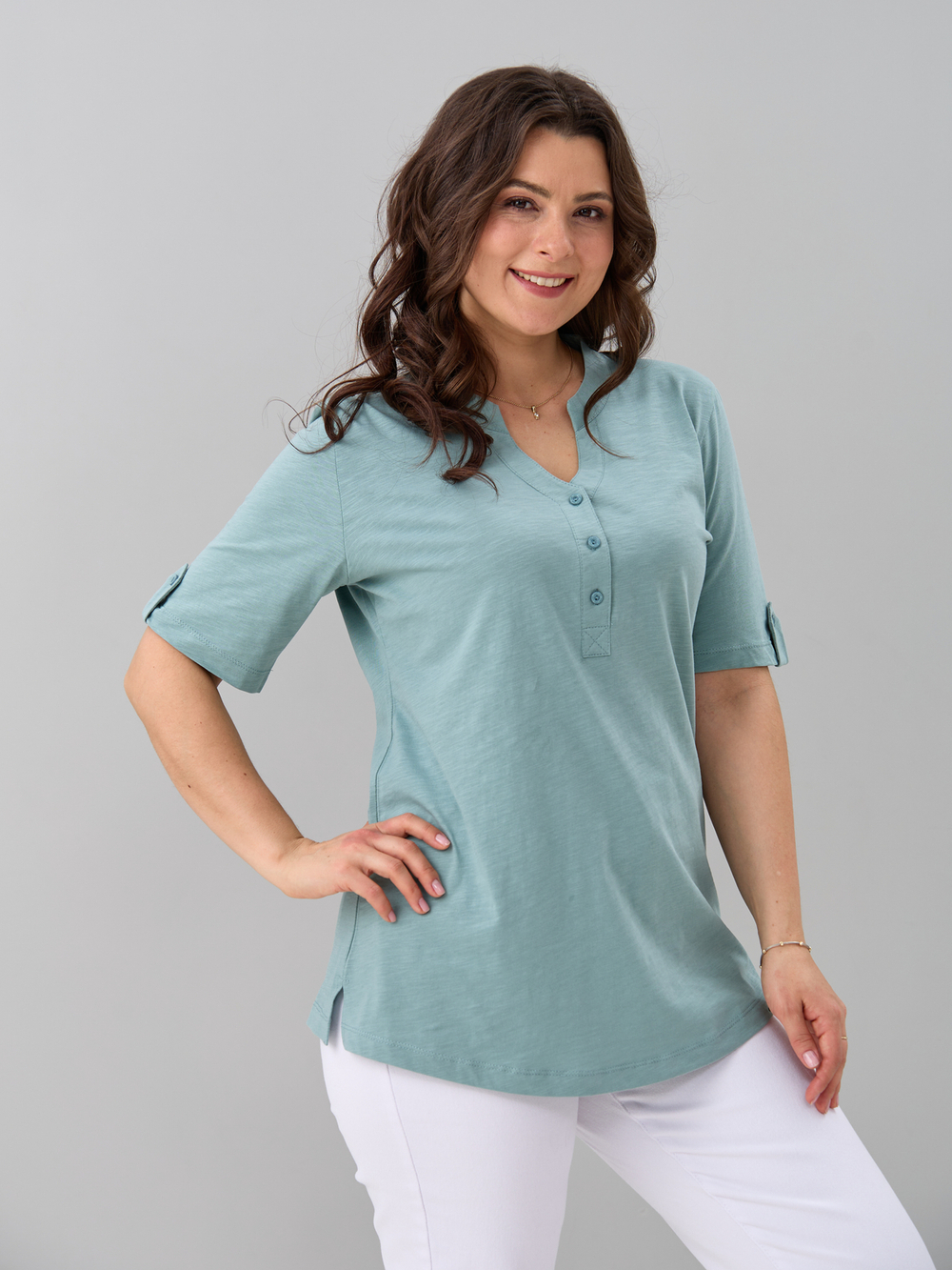 Блузка БЛ-122/фламли-шалфей