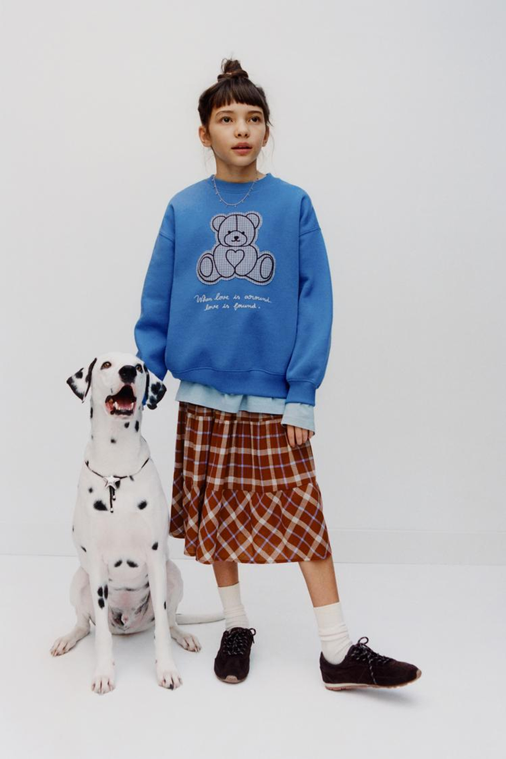 ZARA ЮБКА МИДИ В КЛЕТКУ, ЧЕРЕПИЧНЫЙ