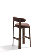 Барный стул Granite из коричневой синели и ясеня с отделкой орех 75 см