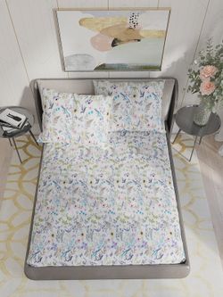 Постельное белье сатин Milky Garden "Каролина" 2-спальное Наволочка 50x70 см 2 шт Простынь 240x215 см Пододеяльник 175x215 см