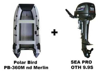 Лодка ПВХ Polar Bird PB-360M-nd Merlin (Кречет) + 2х-тактный лодочный мотор SEA PRO OTH 9.9S