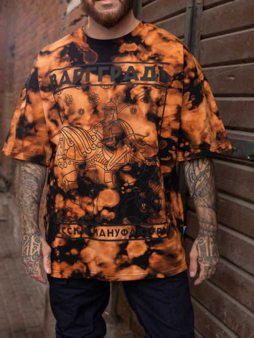 Футболка Варгградъ мужская тай-дай песочная «Всадник»