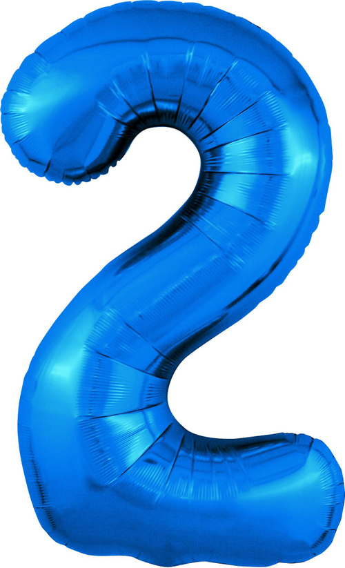 Шар (40''/102 см) Цифра, 2 Slim, Синий