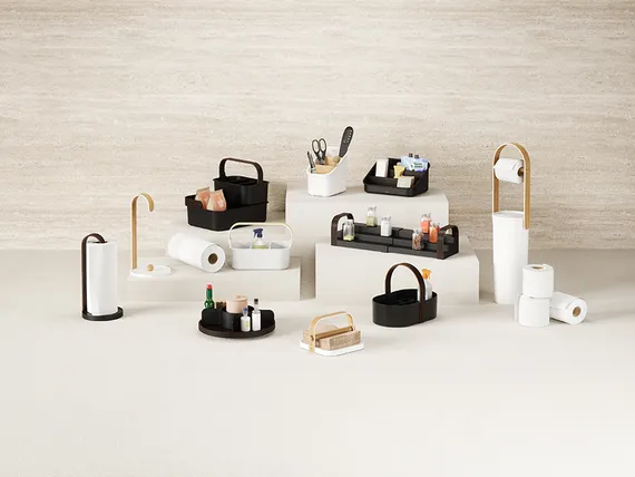 Органайзер для столовых приборов bellwood, белый/натуральное дерево