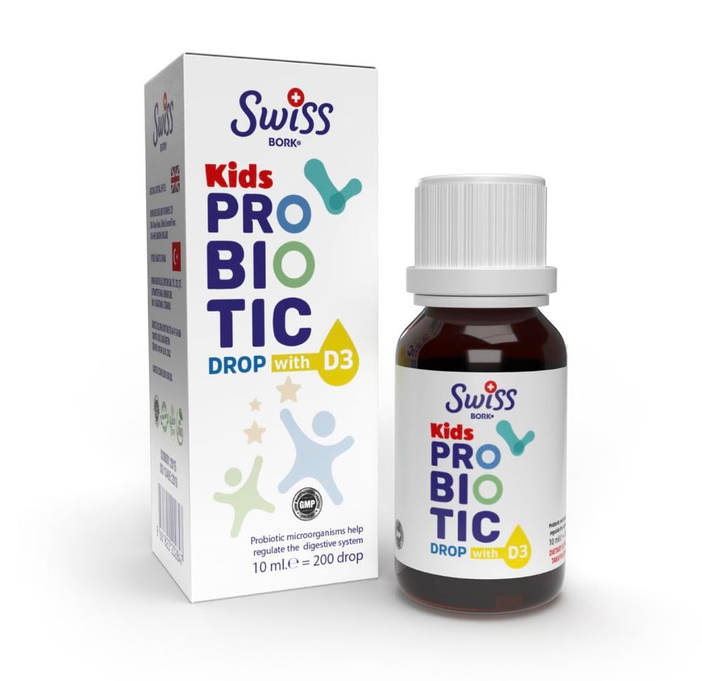 Swiss Bork Kids Probiotic Drop with D3 Liquid 10ml / Пробиотики для детей с витамин Д3