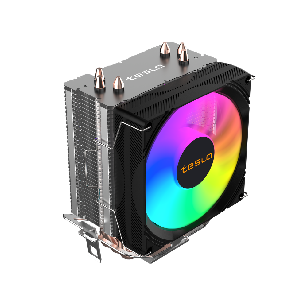 Кулер для CPU TESLA SHADOW 903, 1х92мм, 600-1800rpm, 4-pin, Al+Cu, серебристый-черный-белый/FRGB, 52CFM, 23дБ, 3-PIPE(прямой контакт), TDP 130Вт, INTEL 1700/1200/115x/775/1366, AMD AM5/AM4/AM3(+)/AM2(+)/FM2(+)/FM1/754/940/939 (TSL-903PWM-FRGB)