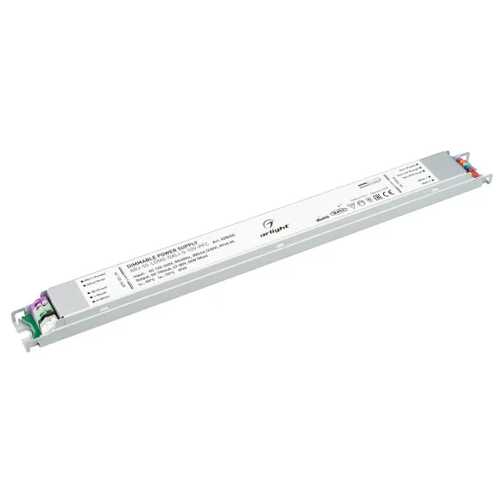 Блок питания ARJ-55-LONG-DALI-0-10V-PFC (56W, 700mA) (Arlight, IP20 Металл, 7 лет) 028455