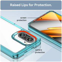 Усиленный чехол с боковыми рамками бирюзового цвета для Xiaomi Poco F3, увеличенные защитные свойства