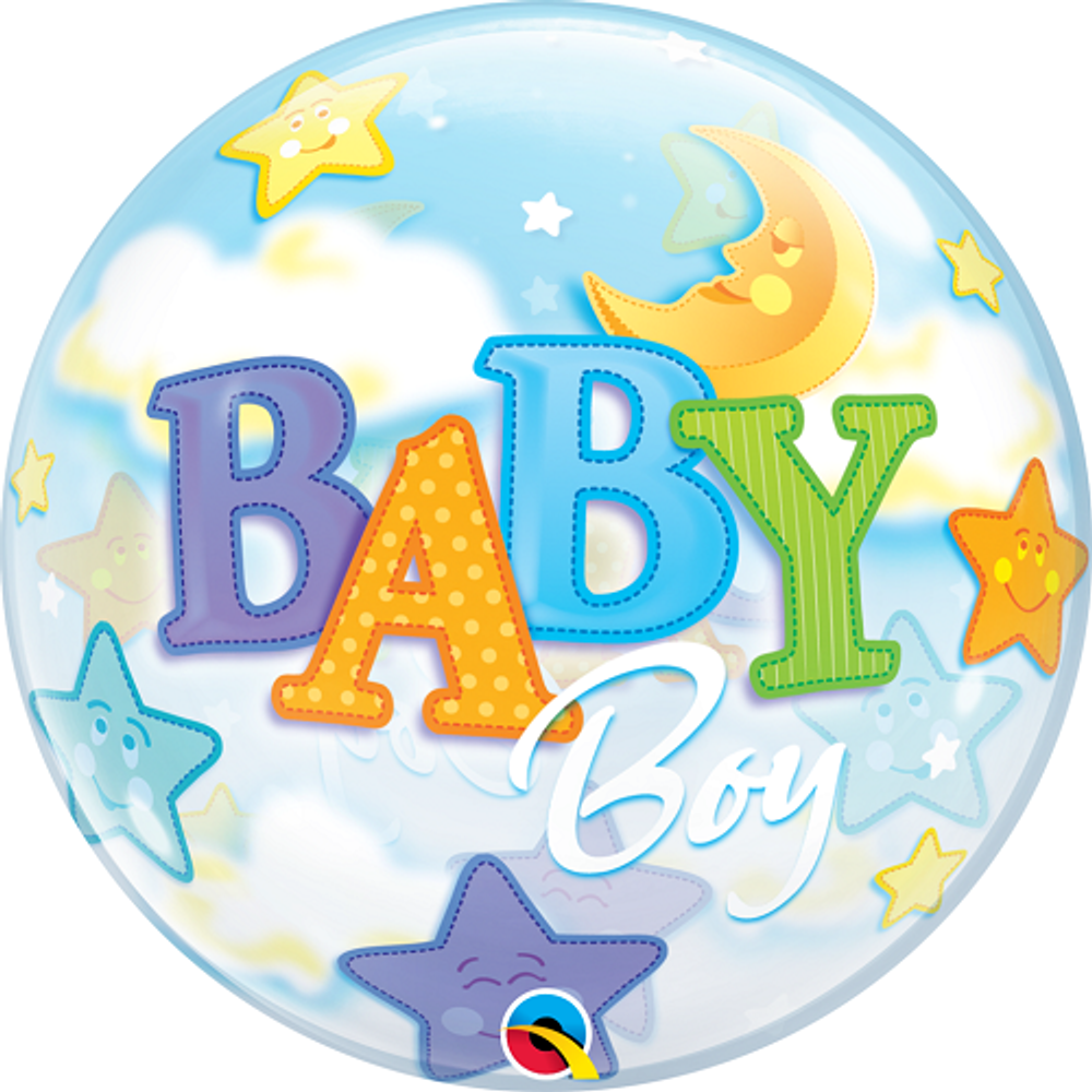 П BUBBLE 22&quot; Луна и Звезды Мальчик
