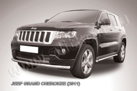 Защита переднего бампера (нержавейка) Jeep Grand Cherokee (2010-2013) d57 радиусная