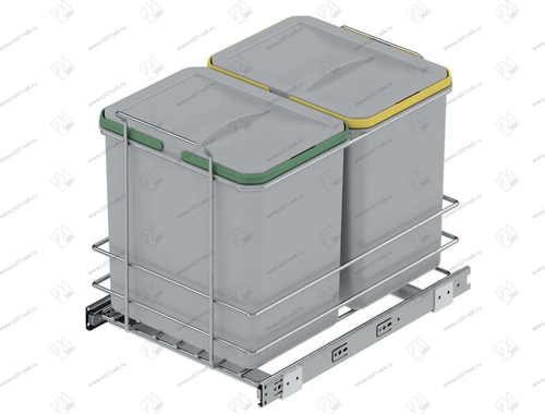 S-2579-G Мусорное ведро Starax 16+16л. шир. 400 (340x485x385) пластик <1>