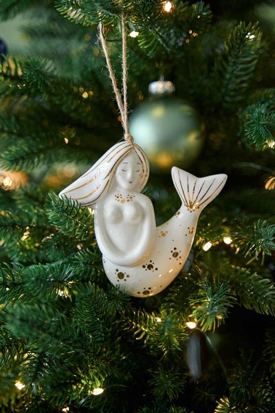 Фарфоровая елочная игрушка «Русалочка», 10 см, Россия