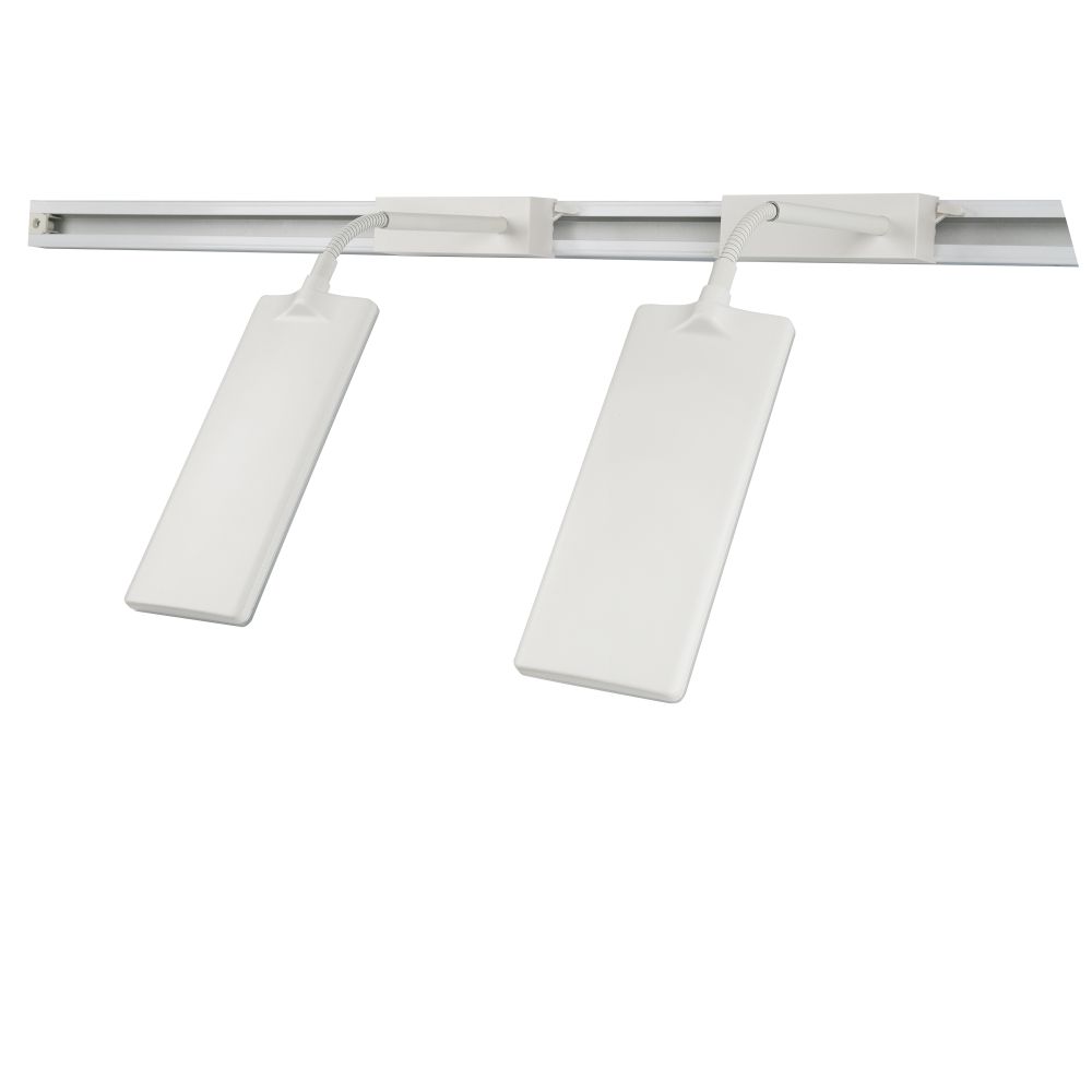 ULB-P37-12W-SPFR-K WHITE 3М SET42 Светильник-прожектор светодиодный трековый. в составе набора из 4штук. с шинопроводом 2штx50см. Сетевой шнур 3м. Спектр для фотосинтеза. Корпус белый. ТМ Uniel