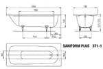 Стальная ванна 170х73 Kaldewei Saniform Plus 371-1 112900010001