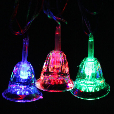 Гирлянда для дома 2,5м 12 ламп LED с насадками КОЛОКОЛЬЧИК, прозрач.пров., авторежим.,IP-20 RG/RB
