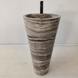 Раковина напольная из оникса Grey ON-04202 (45*45*90)