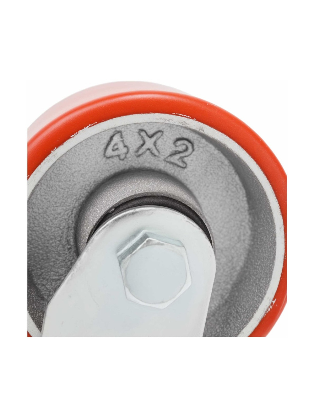 Колесо промышленное поворотное с тормозом с подшипником 100мм ПУ/чугун Gigant G-04-09-47