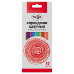 Карандаши цветные 12цв., шестигранные, заточенные (Гамма)