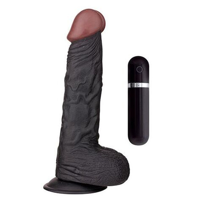 Чёрный вибратор-реалистик BIGSTUFF 9INCH BLACK - 23 см. (Цвет: черный)