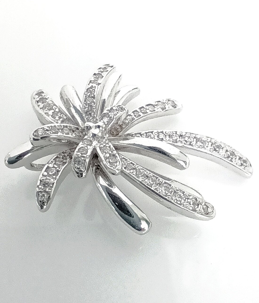 Подвеска "Эстерелла", родированное серебро 925 пробы, с фианитами/Ф