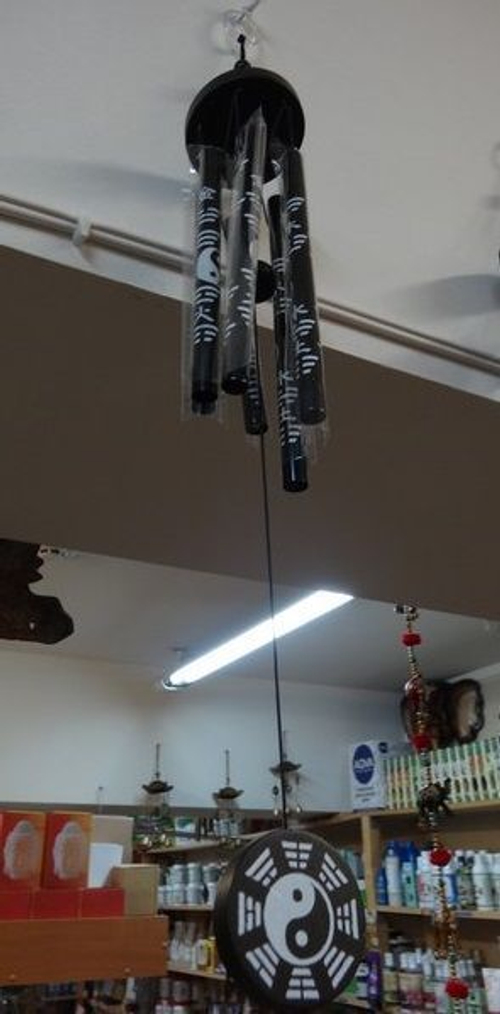 Музыка ветра классика инь-янь шесть трубочек черный 45см