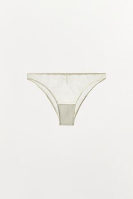 ZARA ТРУСЫ ИЗ СЕТЧАТОЙ ТКАНИ В ГОРОШЕК, ЭКРЮ