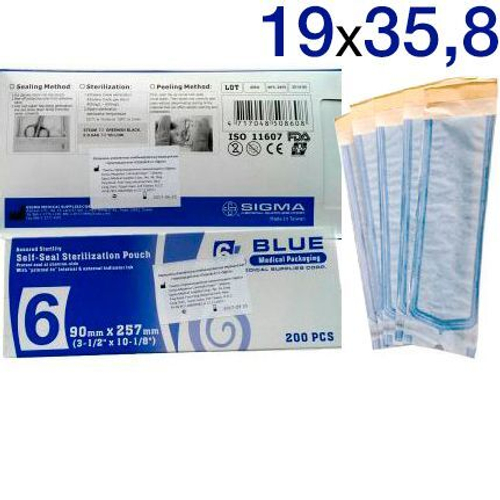 Пакеты для стерилизации 190×358 (уп 200шт) самозапечатывающиеся Sigma