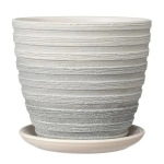 Горшок керамический Букле серый крокус №4